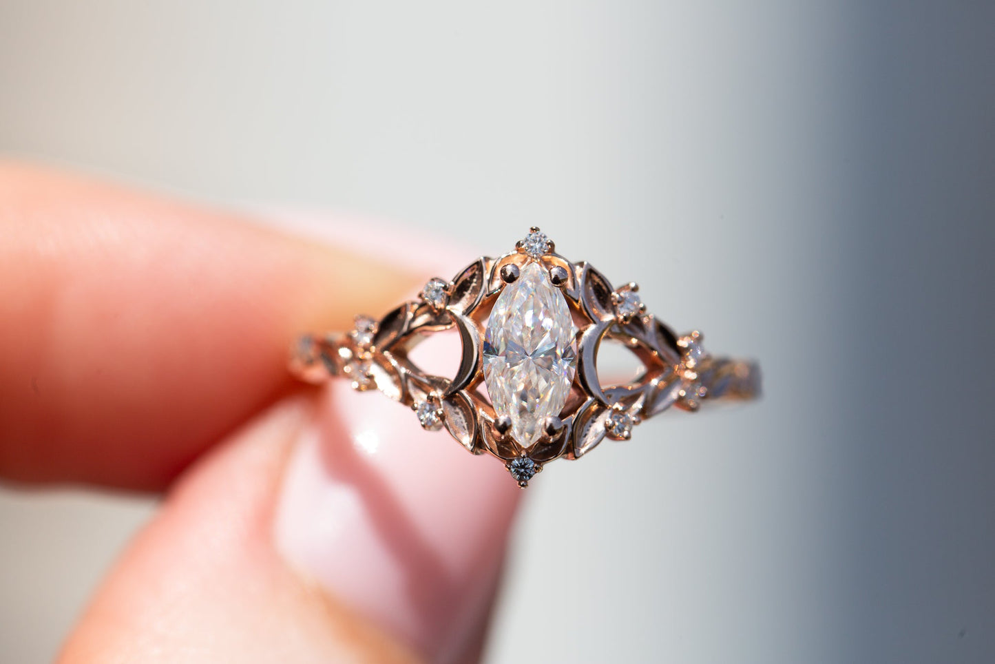 [Oramore Jewelry]Customize your own Briar moon setting with marquise center