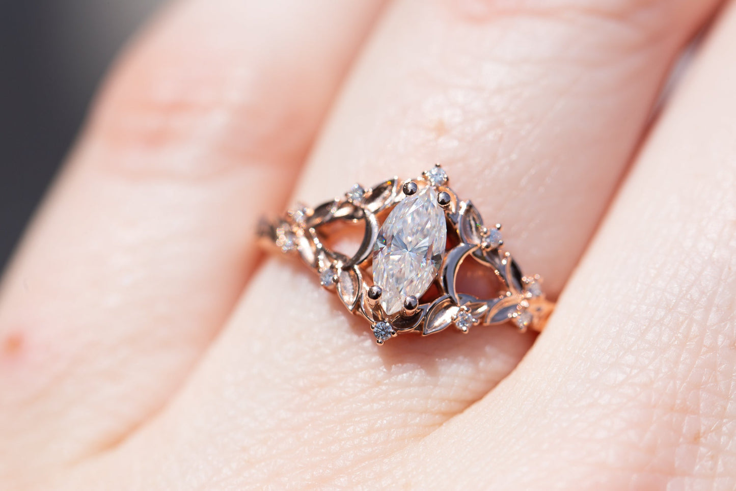 [Oramore Jewelry]Customize your own Briar moon setting with marquise center
