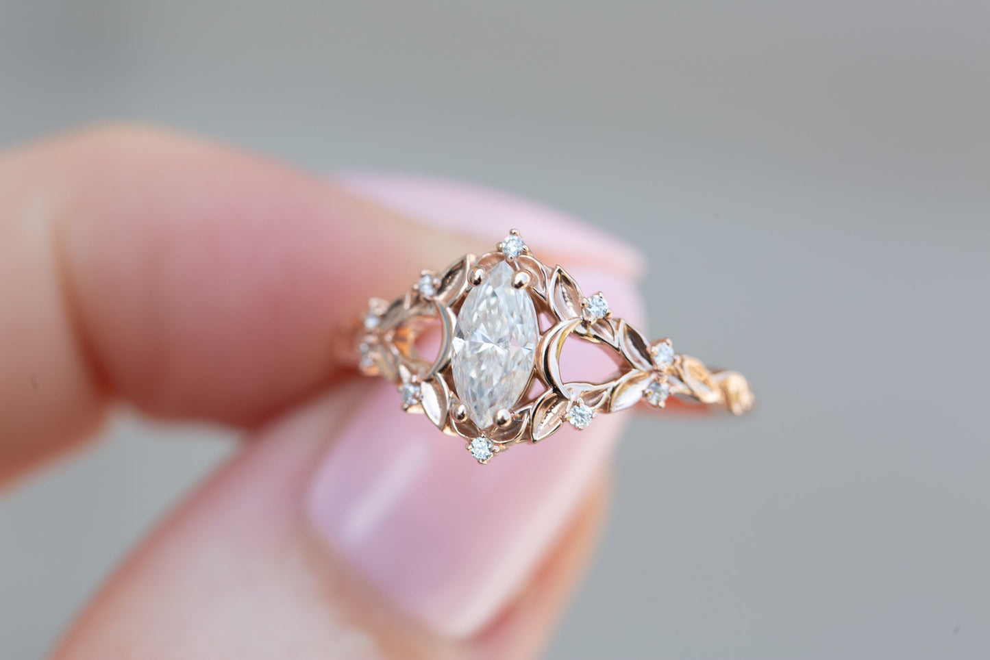 [Oramore Jewelry]Customize your own Briar moon setting with marquise center