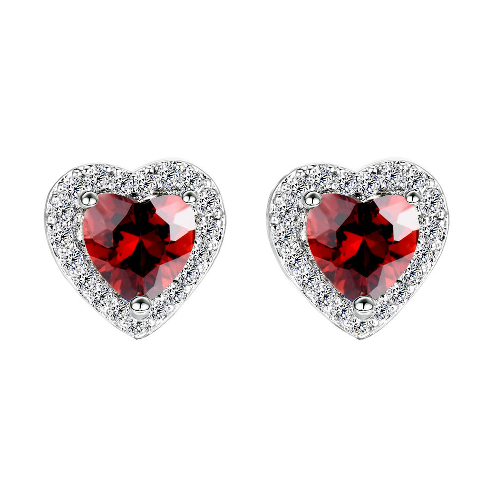 [Oramore Jewelry]Dazzling Heart Shape Lover Earrings