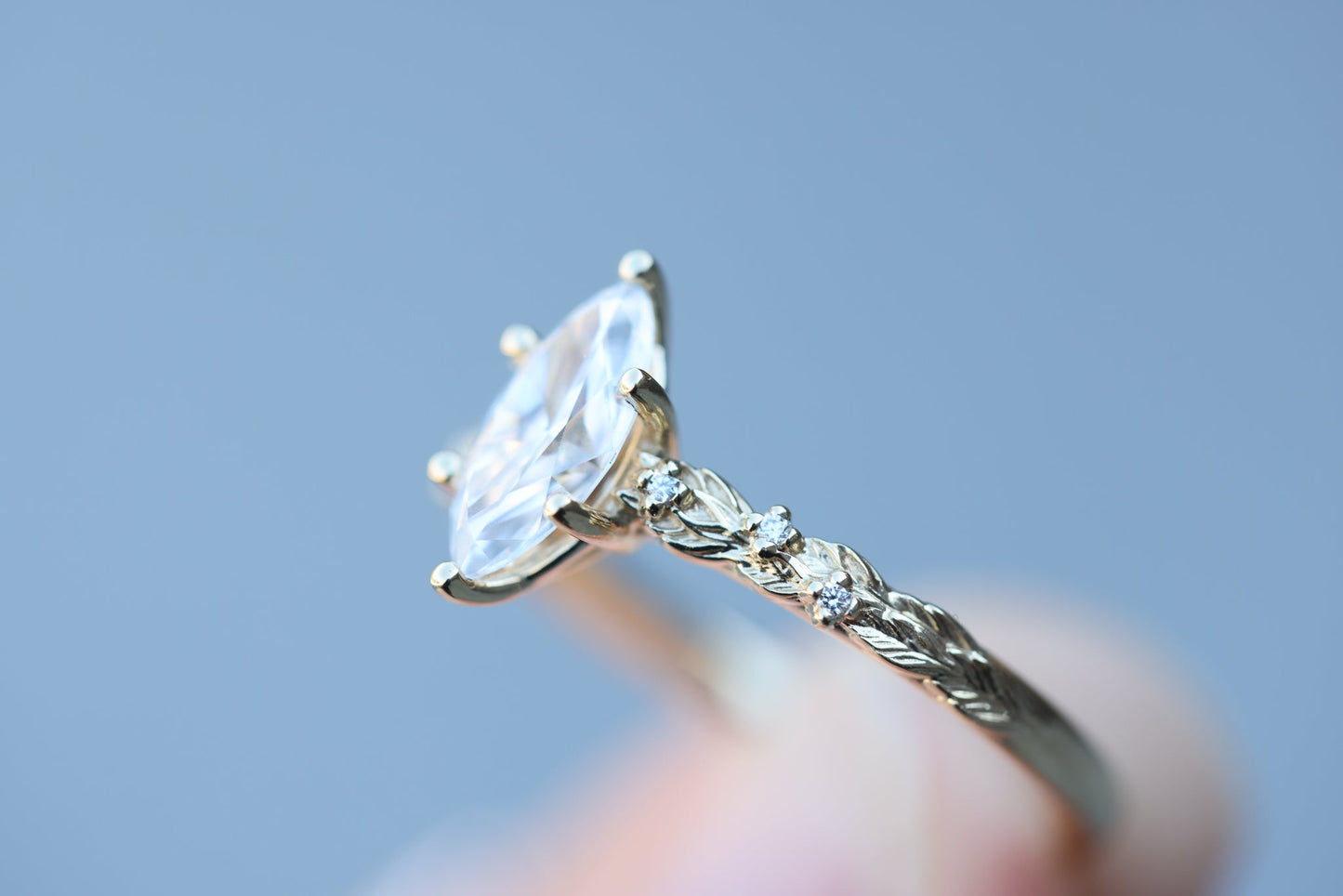 [Oramore Jewelry]Rowan with 10x5mm marquise moissanite