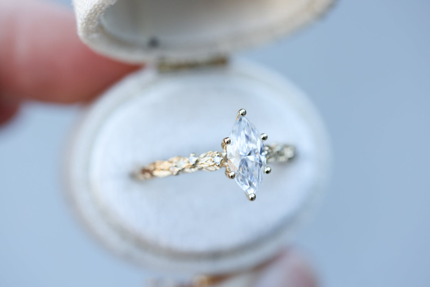 [Oramore Jewelry]Rowan with 10x5mm marquise moissanite