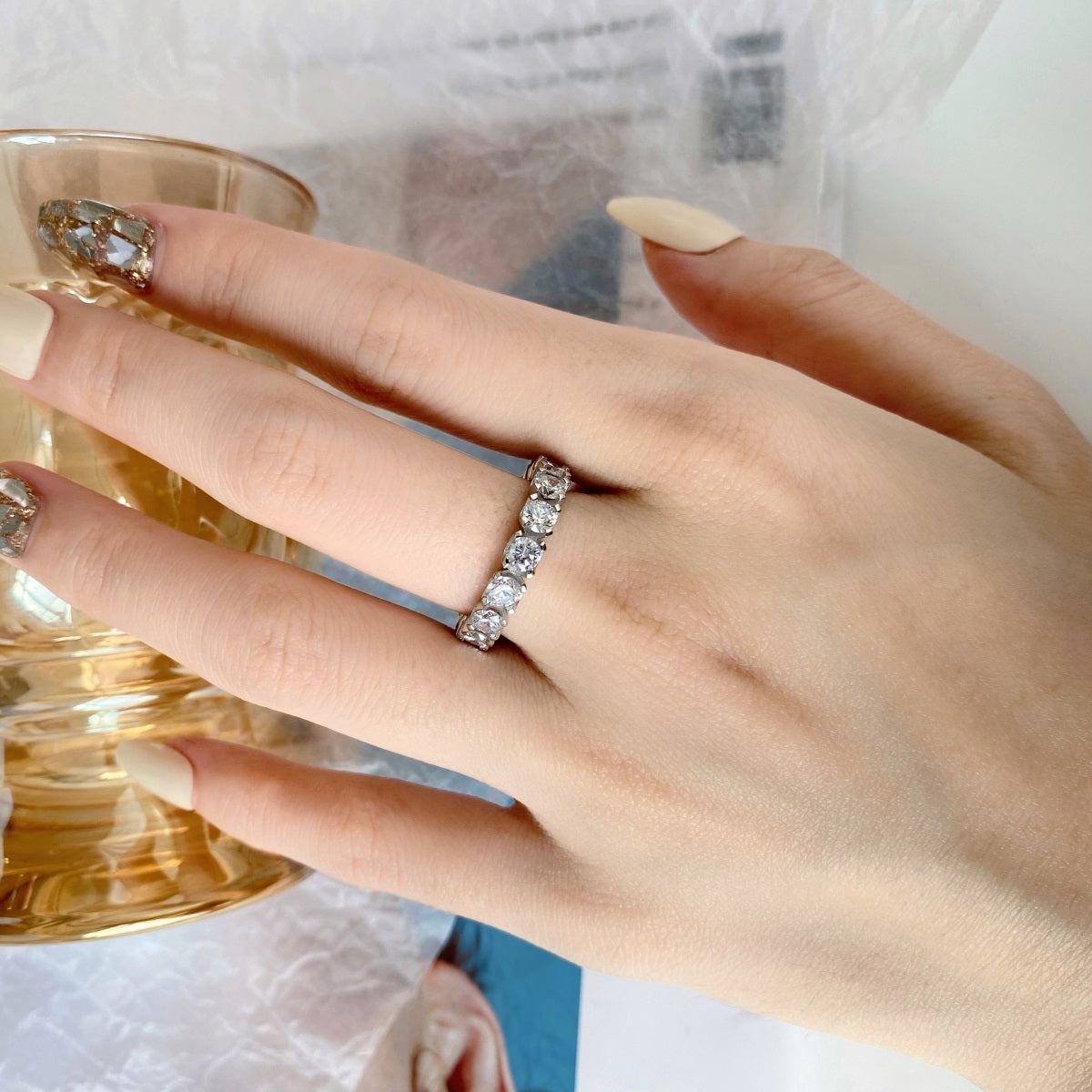 [Oramore Jewelry]Eternity Round Cut Tennis Ring