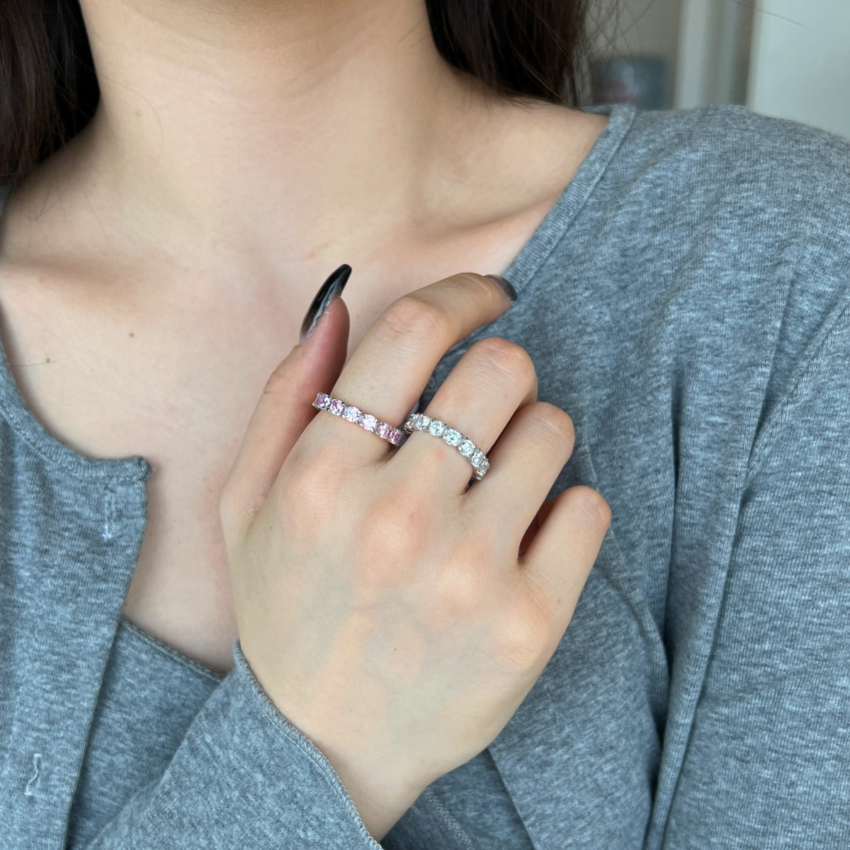 [Oramore Jewelry]Eternity Round Cut Tennis Ring