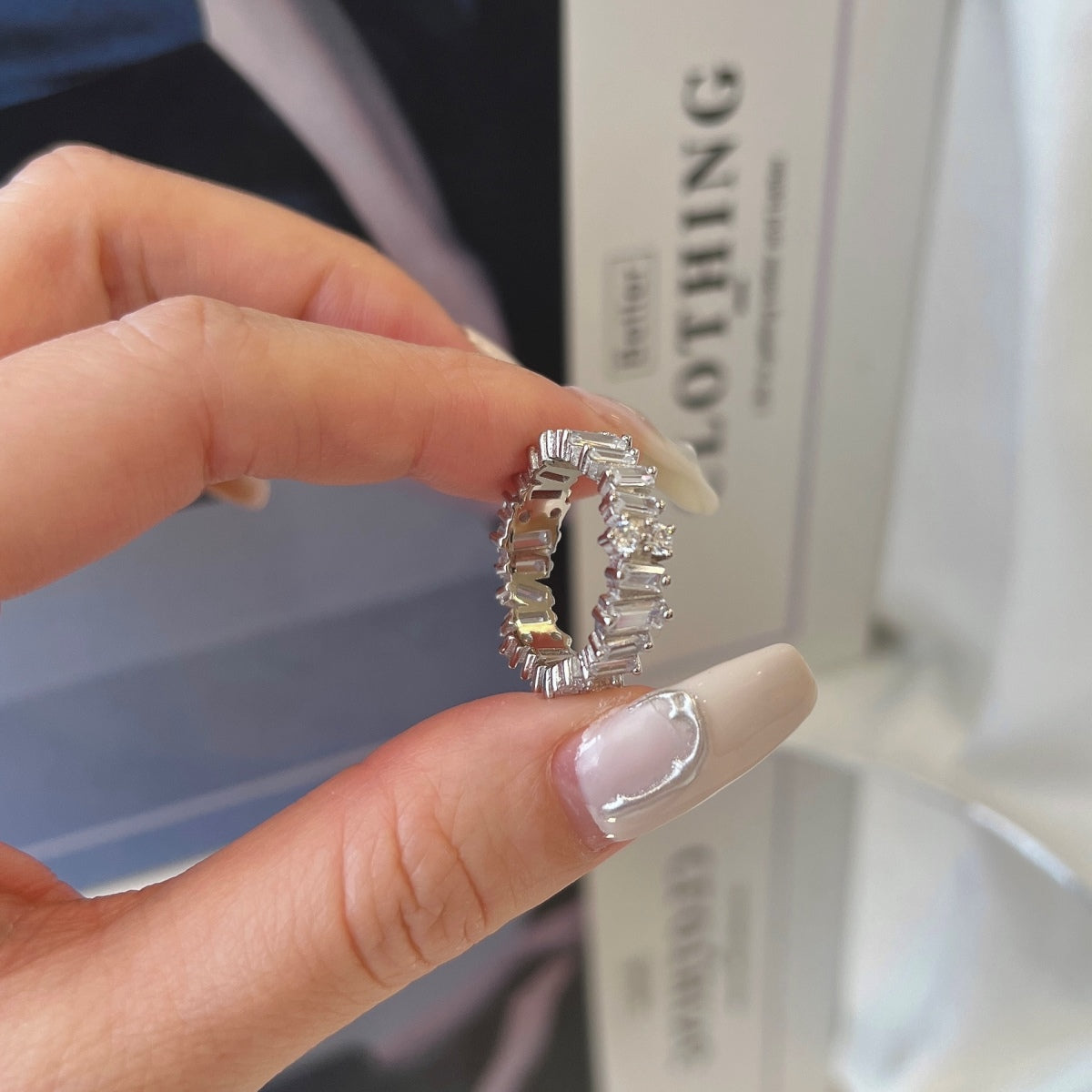 [Oramore Jewelry]Delicate Multi Shape Tennis Ring