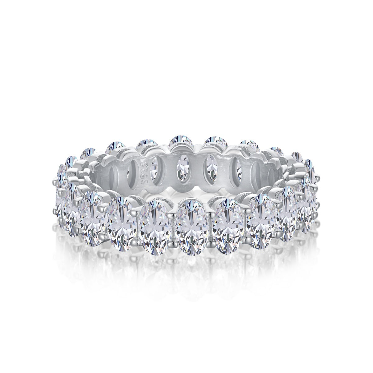 [Oramore Jewelry]Ornate Oval Cut Tennis Ring