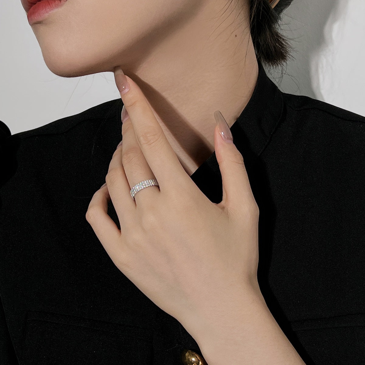 [Oramore Jewelry]Dainty Round Cut Tennis Ring