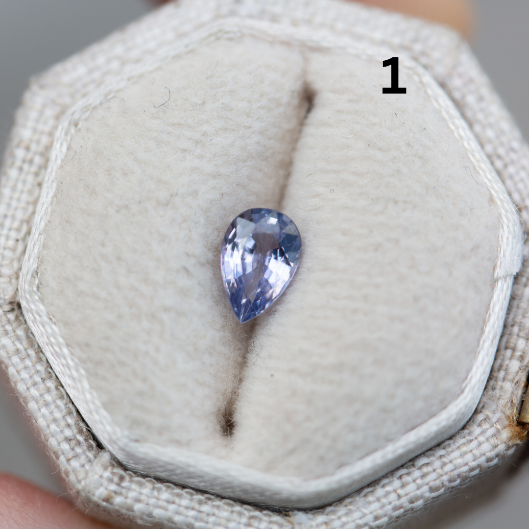 [Oramore Jewelry]Briar rose three stone with pear lavender sapphire