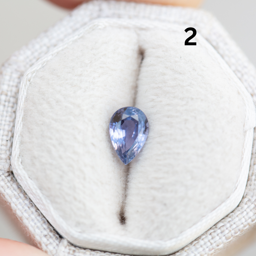 [Oramore Jewelry]Briar rose three stone with pear lavender sapphire