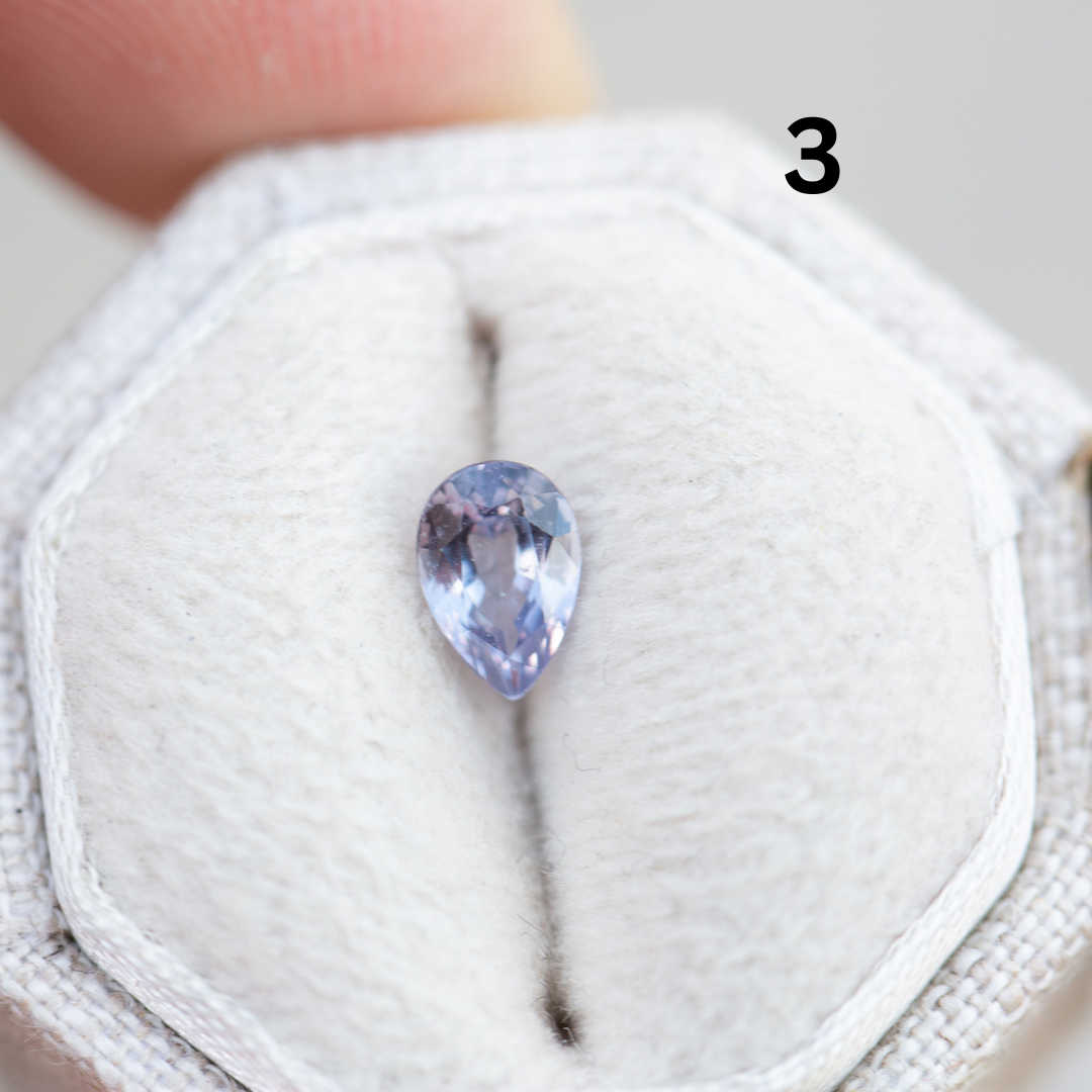 [Oramore Jewelry]Briar rose three stone with pear lavender sapphire