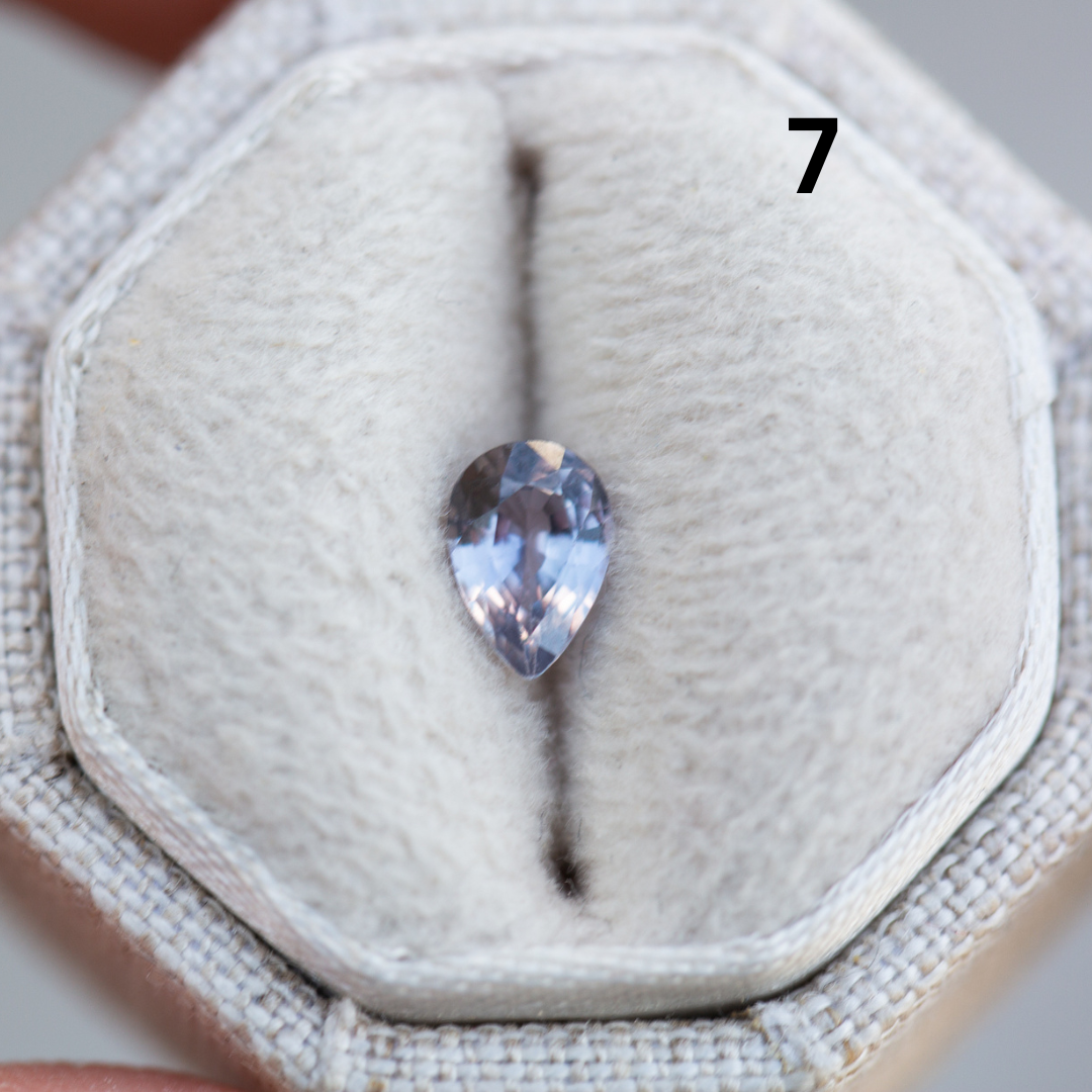 [Oramore Jewelry]Briar rose three stone with pear lavender sapphire