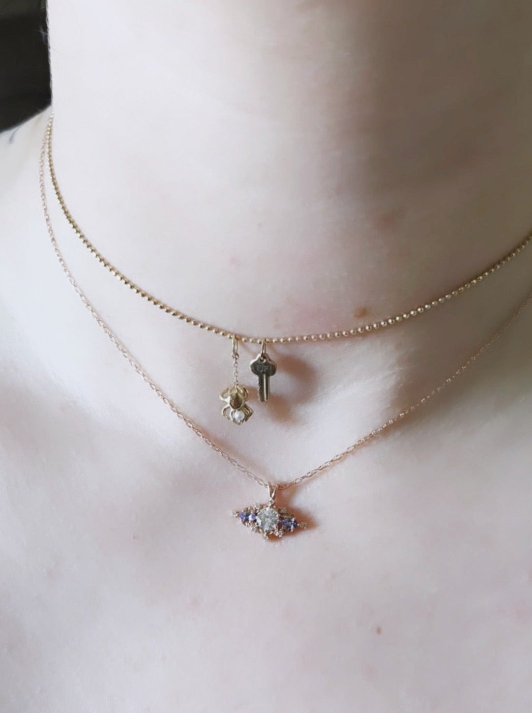 [Oramore Jewelry]Briar rose three stone necklace